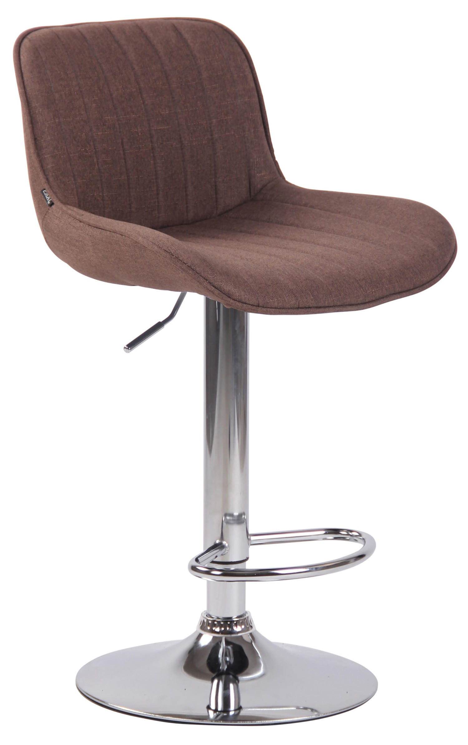 BARHOCKER Lento, Gestell Metall in Chromoptik, Stoff Braun - Chromfarben/Braun, Textil/Metall (50/100/50cm) - TPFLiving