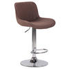 BARHOCKER Lento, Gestell Metall in Chromoptik, Stoff Braun - Chromfarben/Braun, Textil/Metall (50/100/50cm) - TPFLiving