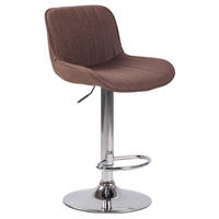 BARHOCKER Lento, Gestell Metall in Chromoptik, Stoff Braun - Chromfarben/Braun, Textil/Metall (50/100/50cm) - TPFLiving