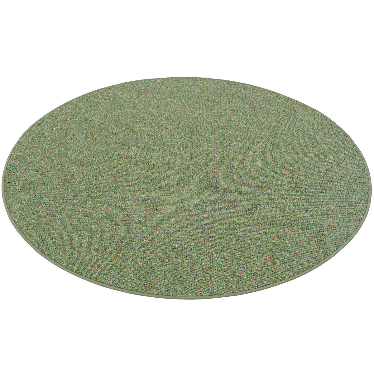 SCHLINGEN TEPPICH ALMA MELIERT RUND - Grün, Textil (200/200cm) - Snapstyle