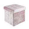 SITZBOX Faltbar mit Samtbezug 30/30/30 cm (Rosa) - Rosa, Karton (30/30/30cm) - Intirilife