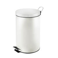 MÜLLEIMER Runder TretMit Herausnehmbaren Kunststoff Inneneimer 12 Liter 40 x 29,5 x 25,5 cm Weiß - Weiß, Metall (29.5/40/25.5cm) - PROREGAL