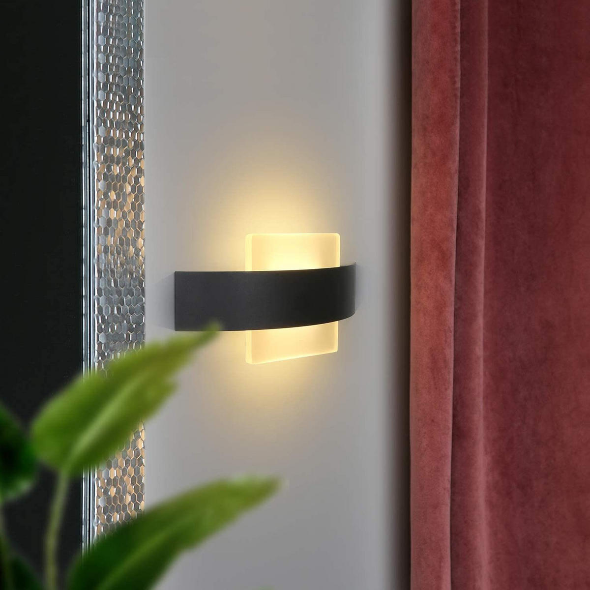LED-WANDLEUCHTE Luminance 23.5/12/5 cm - Schwarz, Metall (12/5/23.5cm) - ZMH