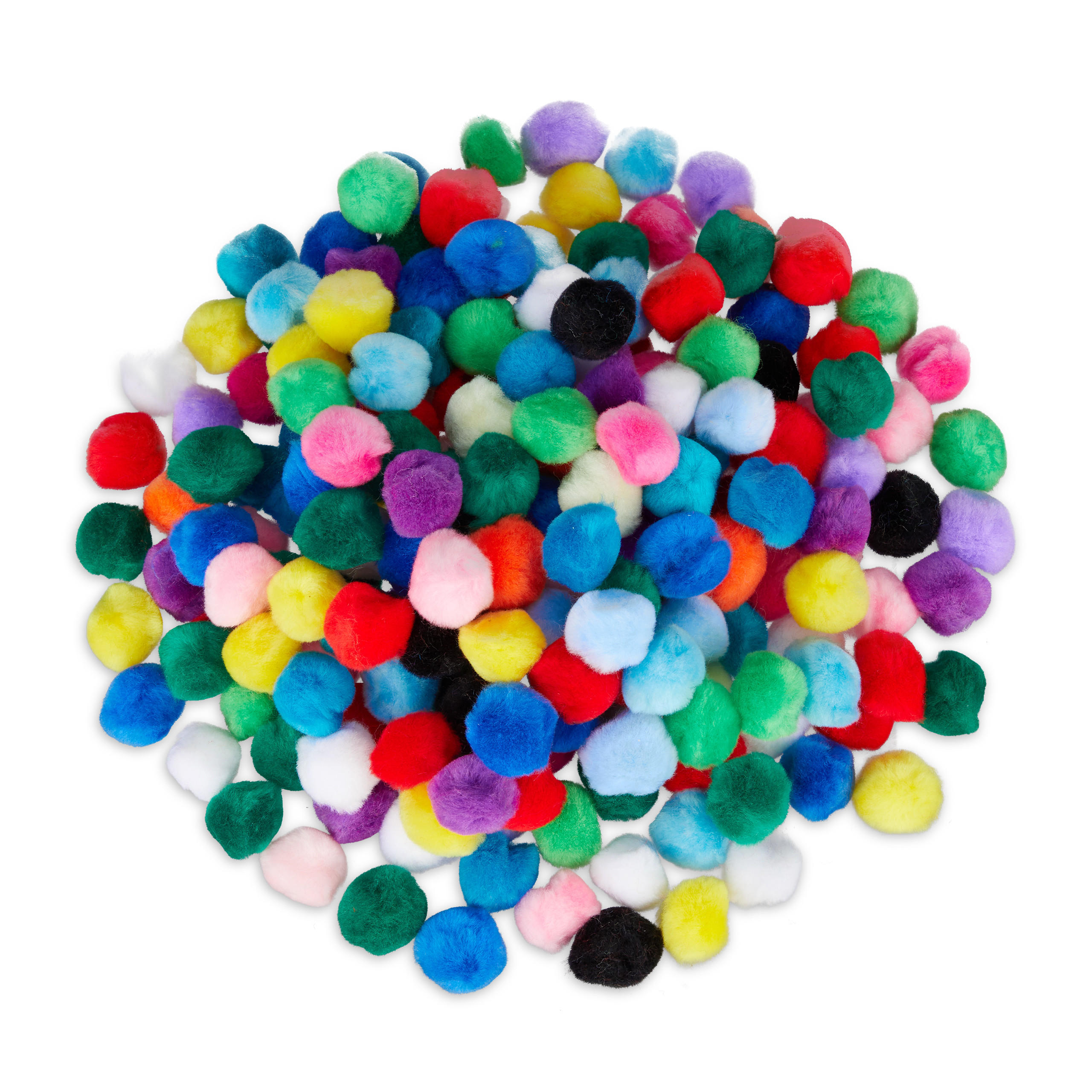 200XPOMPONS - Multicolor, Kunststoff/Textil (2/2/2cm) - Relaxdays