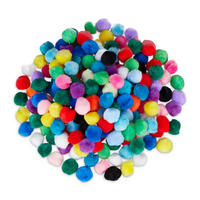200XPOMPONS - Multicolor, Kunststoff/Textil (2/2/2cm) - Relaxdays