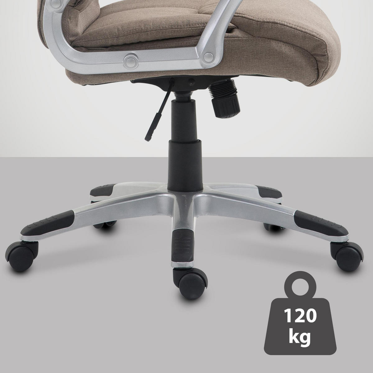CHEFSESSEL Stoff taupe - Taupe/Grau, Kunststoff/Textil (65/109/73cm) - CLP
