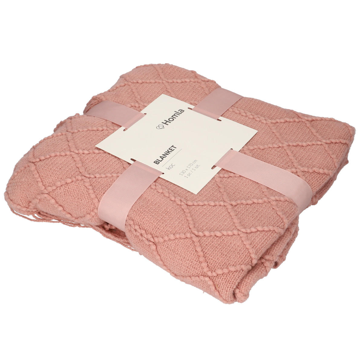 DECKE Loop rosa 130/170 cm - Rosa, Textil (130/170cm) - Homla