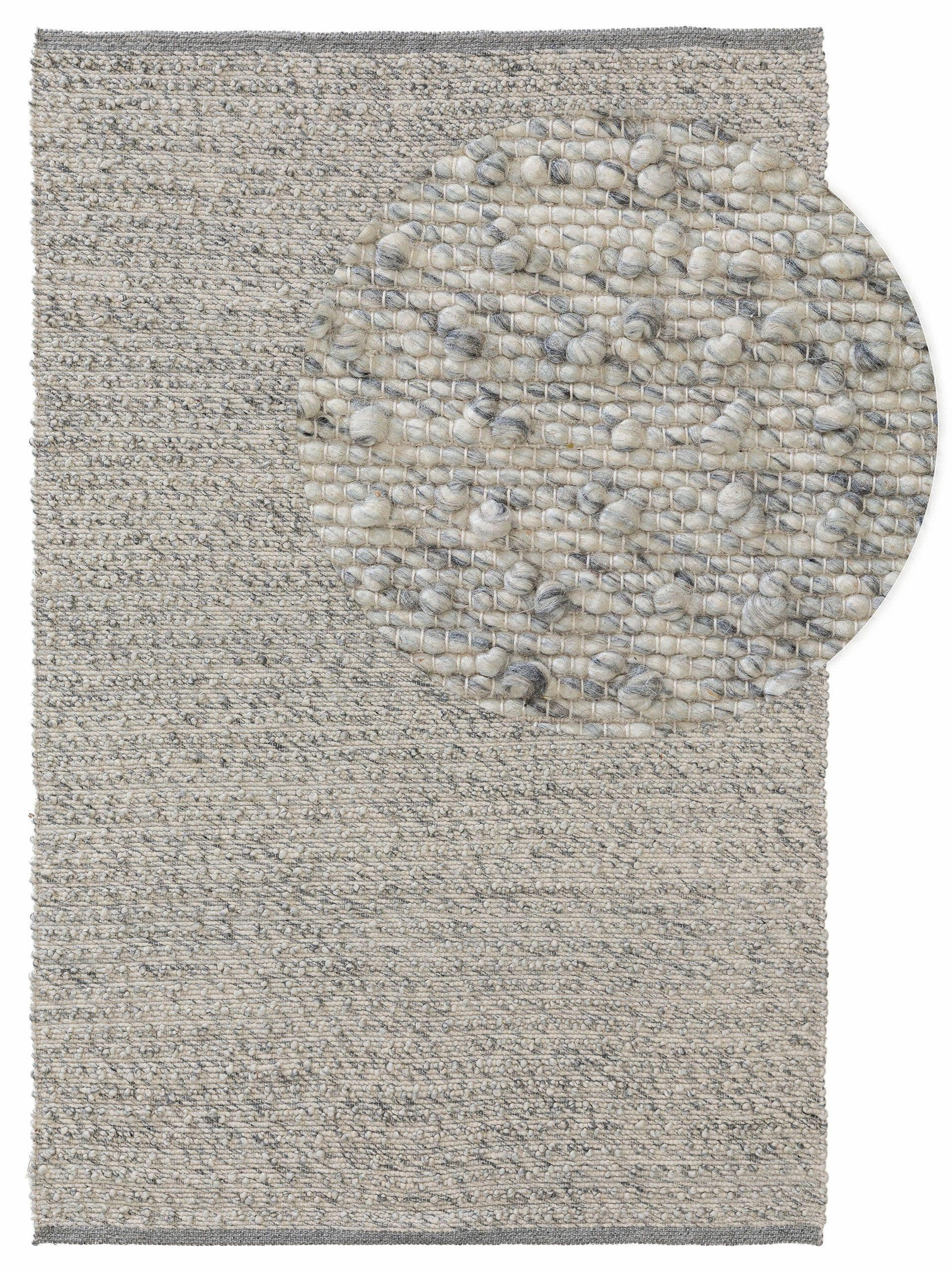 WOLLTEPPICH Lana Grau 80x150 cm - Grau, Textil (80/150cm) - benuta Pure