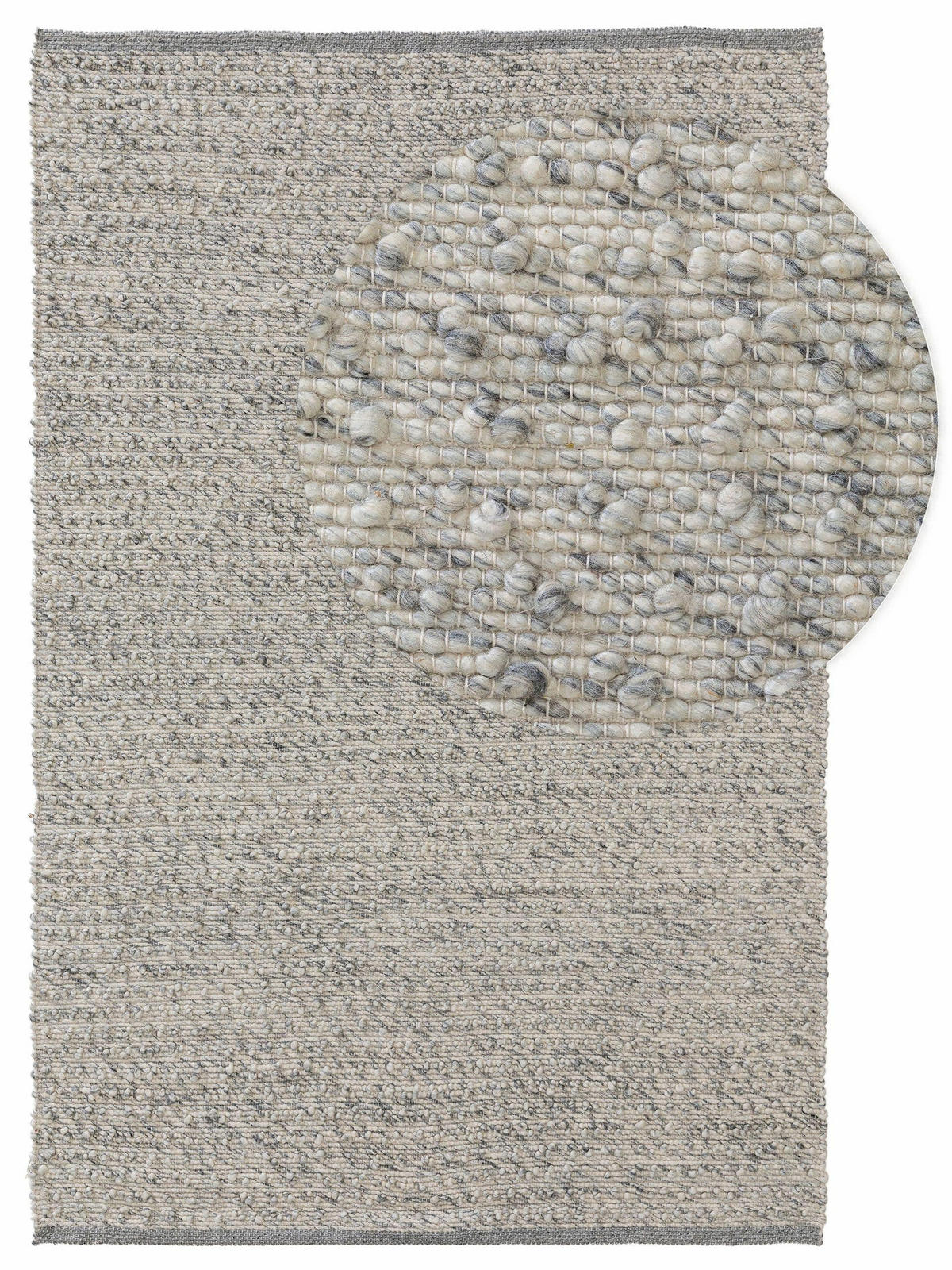 WOLLTEPPICH Lana Grau 120x170 cm - Grau, Textil (120/170cm) - benuta Pure
