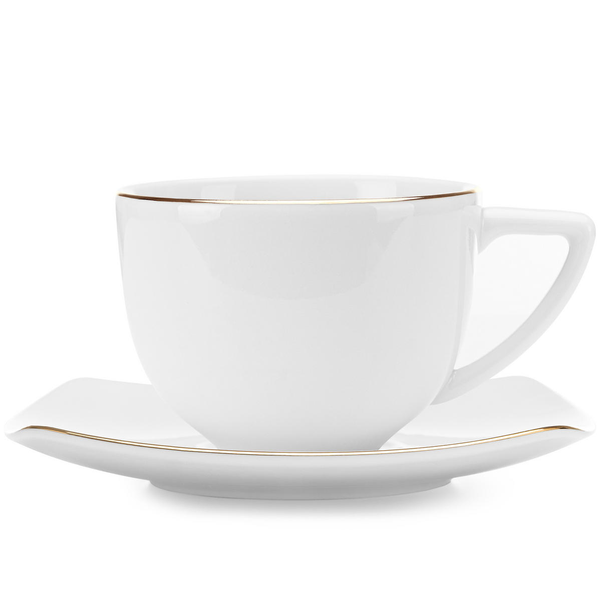 KAFFEESERVICE CARLINA 6-Personen 18-tlg - Goldfarben/Weiß, Keramik (19/2/19cm) - KONSIMO®