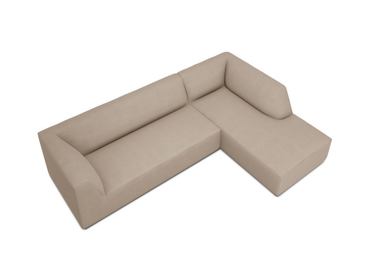ECKSOFA rechts Ruby aus strukturiertem Stoff dunkelbeige 4 Sitzplätze - Taupe, Textil (180/273cm) - Micadoni