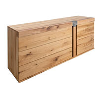 SIDEBOARD Wildeiche / Zerreiche 180x45x75 natur geölt NEW AMSTERDAM #11 - Braun, Holz (180/75/45cm) - Massivmoebel24