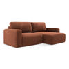 ECKSOFA mit Schlaffunktion rechts Chenille Stoff Orange - Terra cotta/Schwarz, Kunststoff/Textil (244/149cm) - Makamii