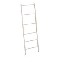 LESTEV Bela iz orehovega lesa za brisače 6 prečk 170 cm - bela, tekstil/les (55/170/4cm) - Relaxdays