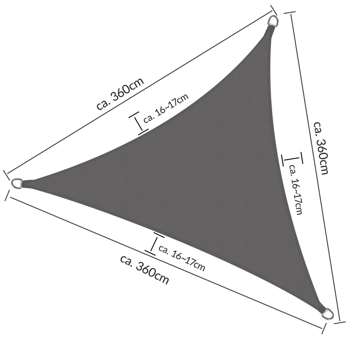 SONNENSEGEL SolVision PS9 360/360/360 cm dreieckig Anthrazit PE - Anthrazit, Kunststoff (360/360cm) - Sol Royal