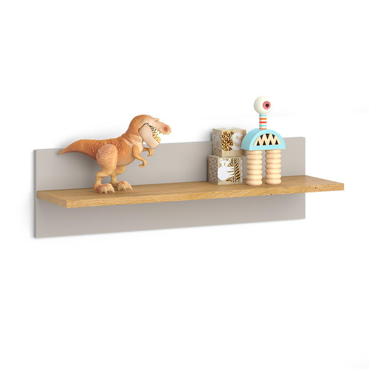 NÁSTĚNNÁ POLICE Malia Kašmír/Řemeselné - kašmírová/světle šedá, kompozitní dřevo (70/20/18.4cm) - VitaliSpa