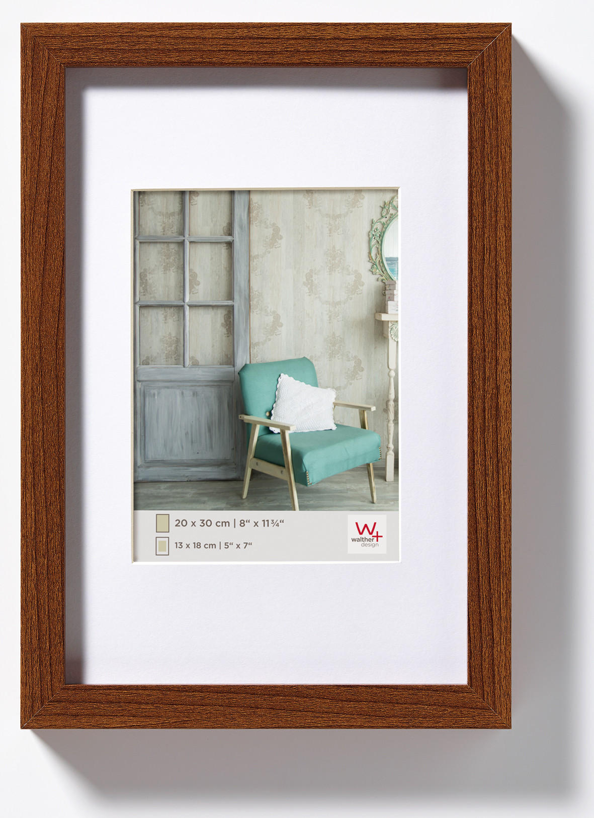 walther design Bilderrahmen Nussbaum 33x43 cm