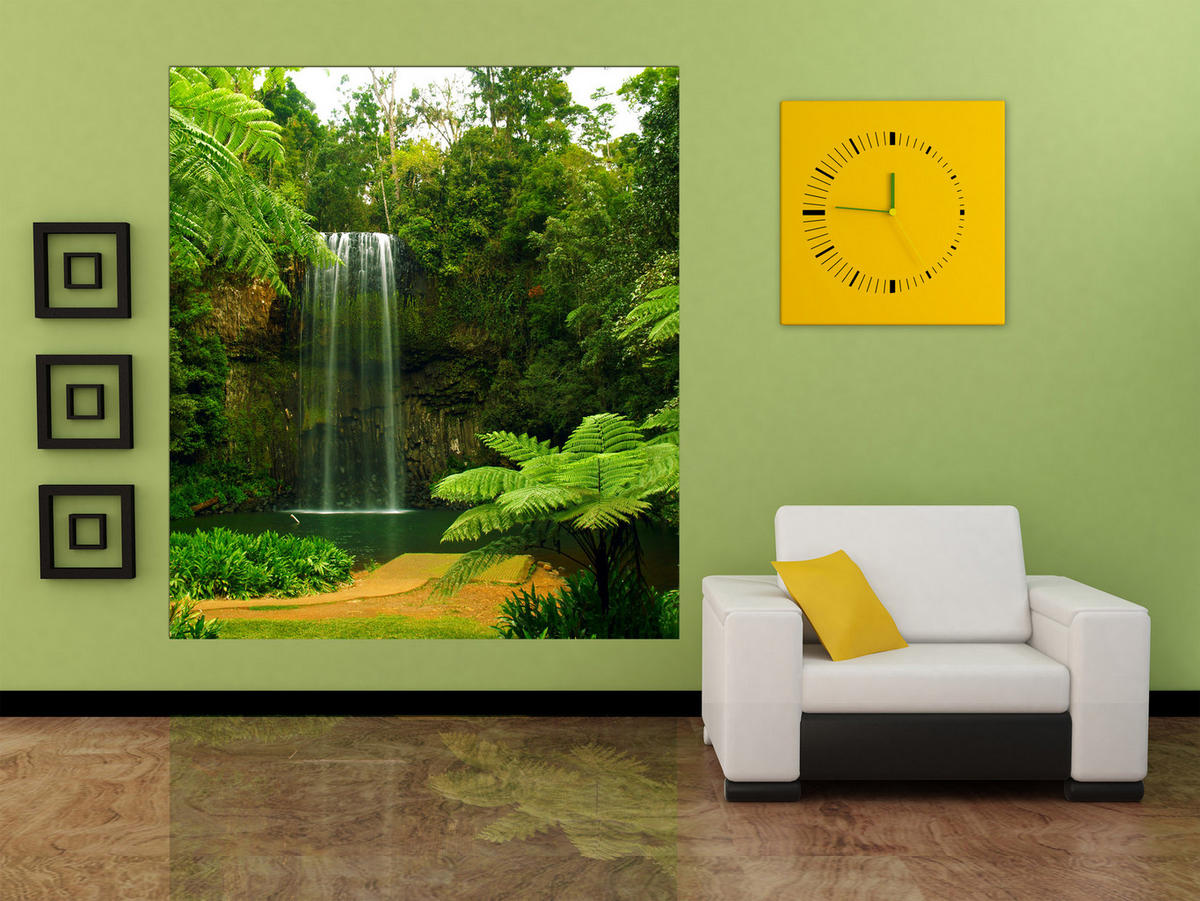 FOTOTAPETE Wasserfall 180 x 202 cm - Grün, Papier (180/202cm) - Sanders & Sanders