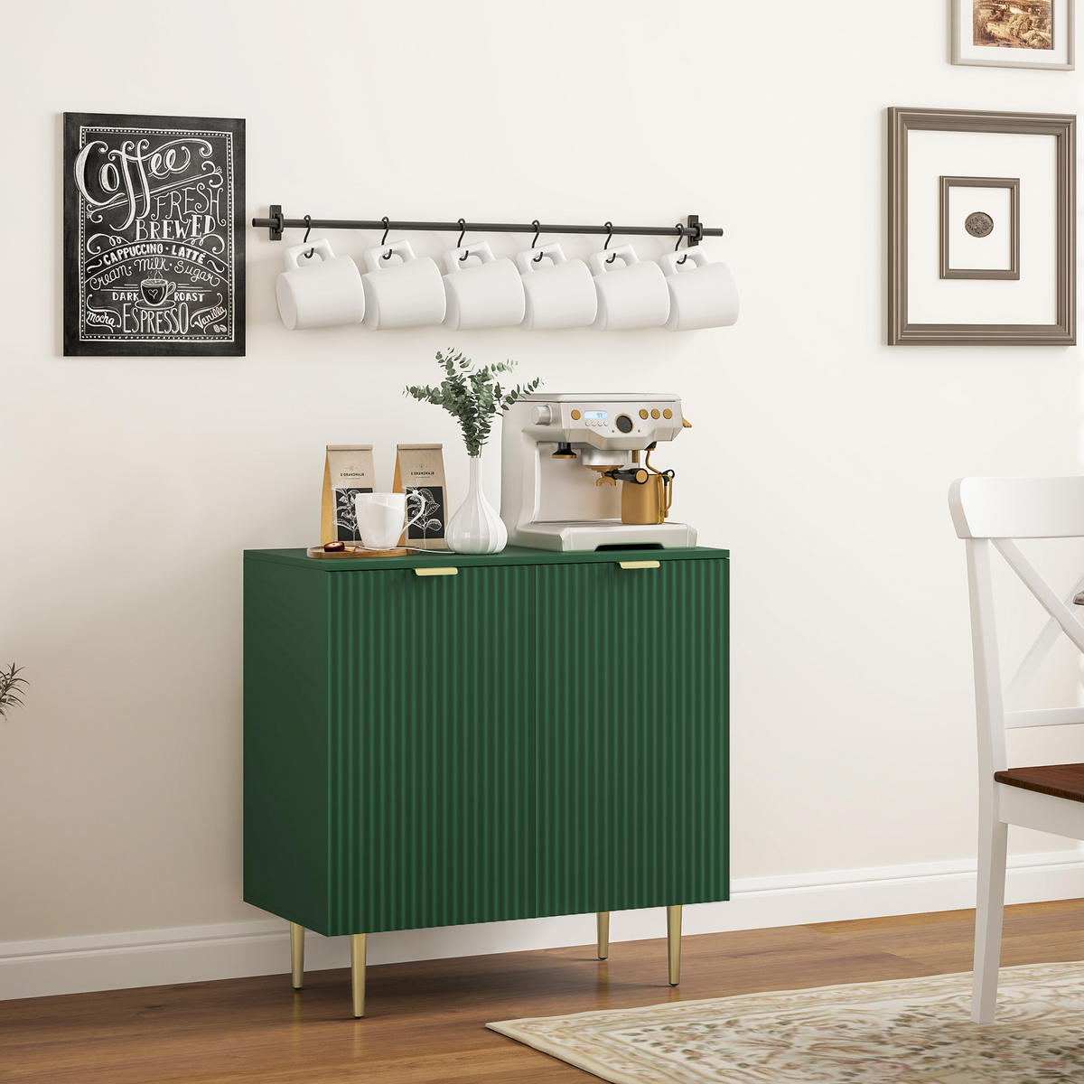 SIDEBOARD Olivgrün, 2 Türen, 80/40/80 cm - Grün, Holz (80/80/40cm) - PANGIVO