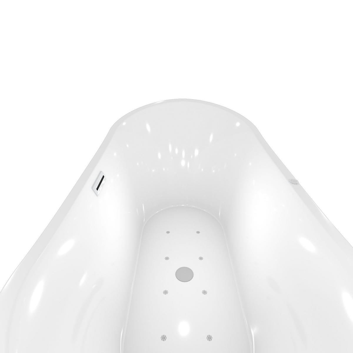 FREISTEHENDE Badewanne Wanne F13 180x92cm Whirlpool Luftmassage - Weiß, Glas/Kunststoff (80/72/180cm) - AcquaVapore by Sandra Jentho