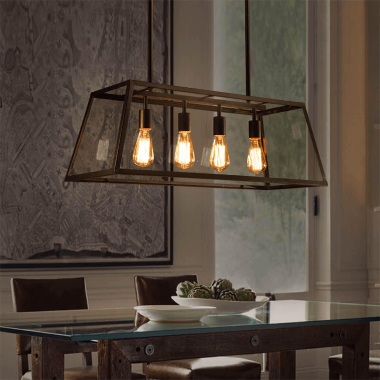 HÄNGELEUCHTE Fresy, Schwarz, 78cm - Schwarz, Glas (78/78/26.5cm) - KOSILUM