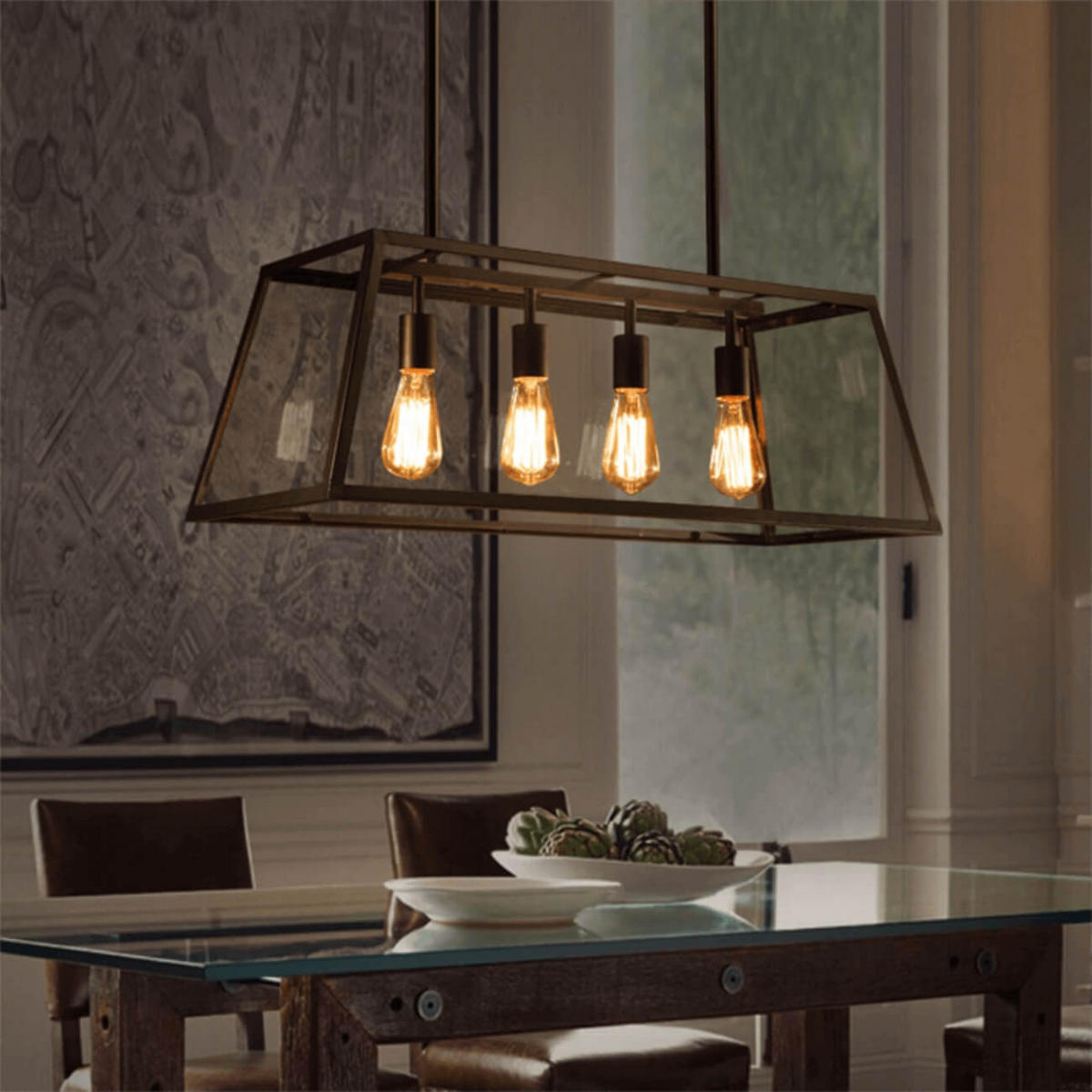 HÄNGELEUCHTE Fresy, Schwarz, 78cm - Schwarz, Glas (78/78/26.5cm) - KOSILUM