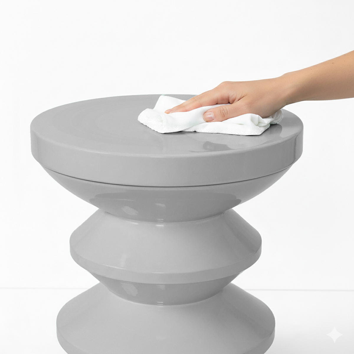 STRANSKA miza - siva, kovina (35/35/46cm) - Relaxdays