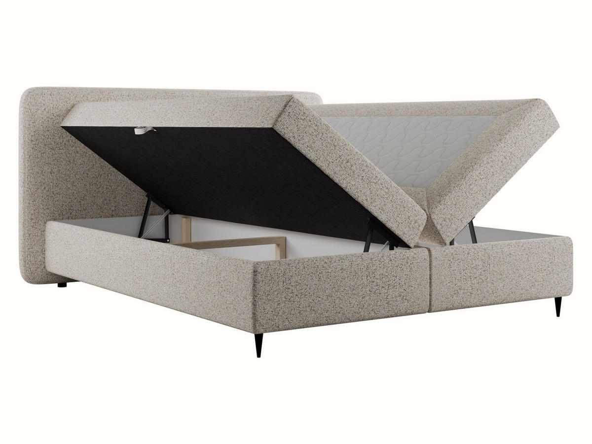 BOXBETT Boho II - Schwarz/Naturfarben, Holz/Holzwerkstoff (160/200cm) - MIRJAN24