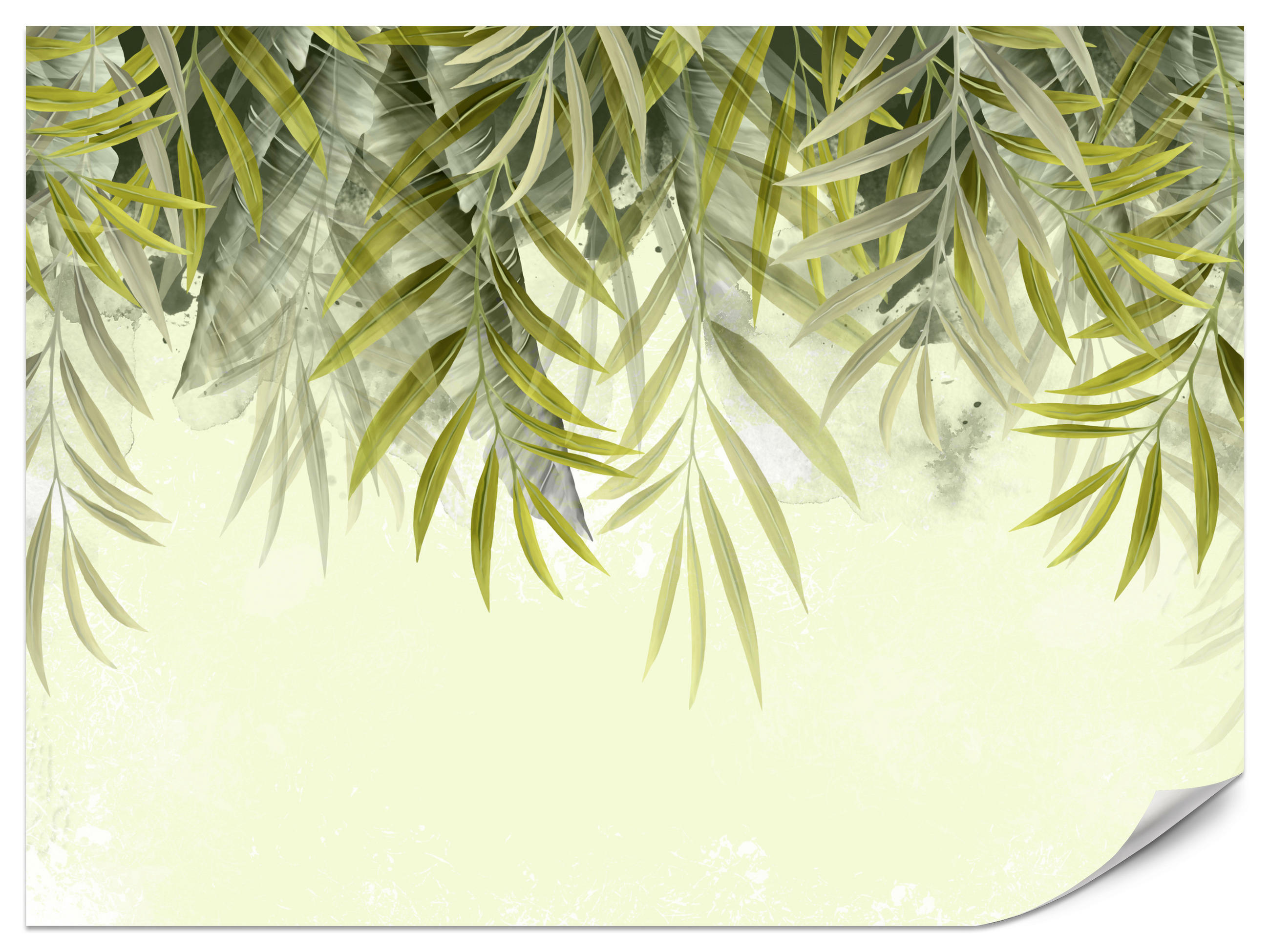 FOTOTAPETE für Schlafzimmer Exotische Blätter Grün Tropisch 450x315 - Grün, Papier (450/315cm) - Muralo