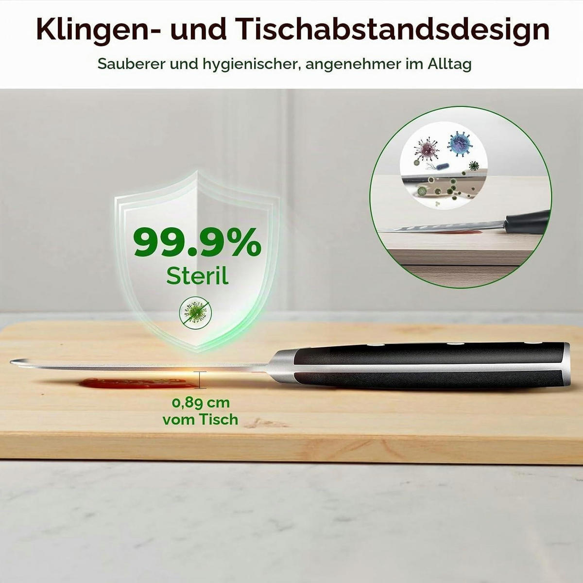 SCHÄLMESSER 9,5 cm Damastmuster Edelstahl schwarz - Silberfarben, Metall (20.5cm)