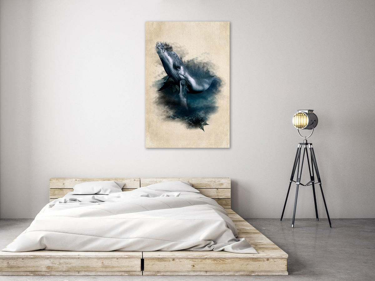 KUNSTDRUCK Braun 40/60 cm - Braun/Grün, Textil (40/60cm) - KUNSTLOFT