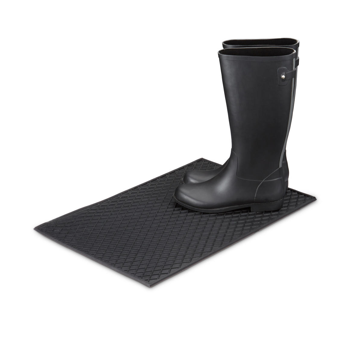 FUSSMATTE - Schwarz, Kunststoff (60/40cm) - Relaxdays