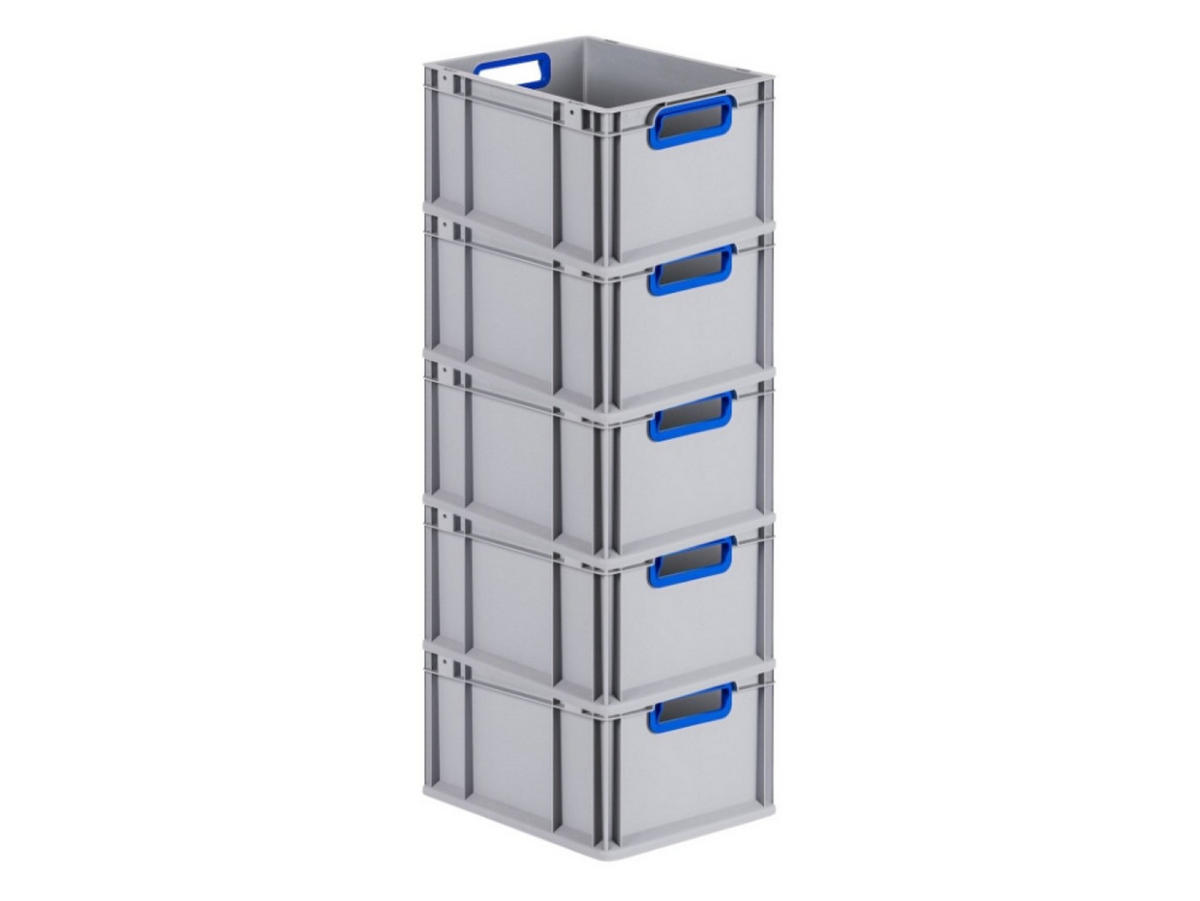 EUROBOX 5x Nextgen Color 22x30x40cm 20 Liter Griffe Blau Offen - Blau, Kunststoff (30/22/40cm) - PROREGAL