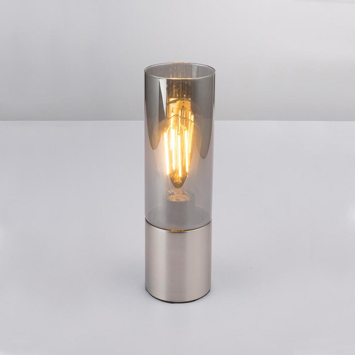 LED TISCHLEUCHTE Metall Silber ANNIKA - Silberfarben, Glas (9/9/30cm) - Globo Lighting