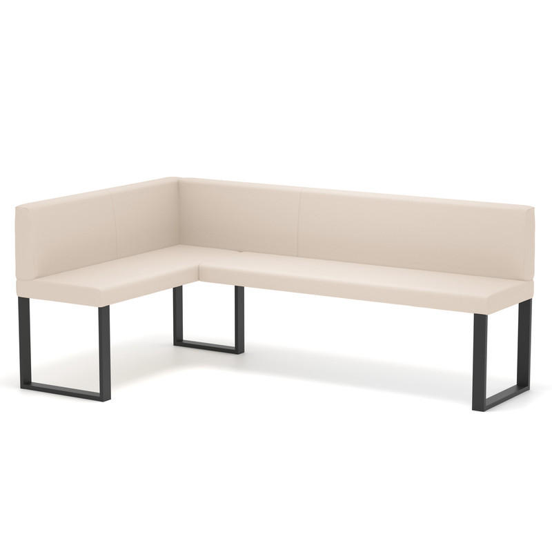 ECKBANK links SANA U Kunstleder glatt, 128/168 cm Beige - Beige, Kunststoff/Textil (128/168cm) - Idohome