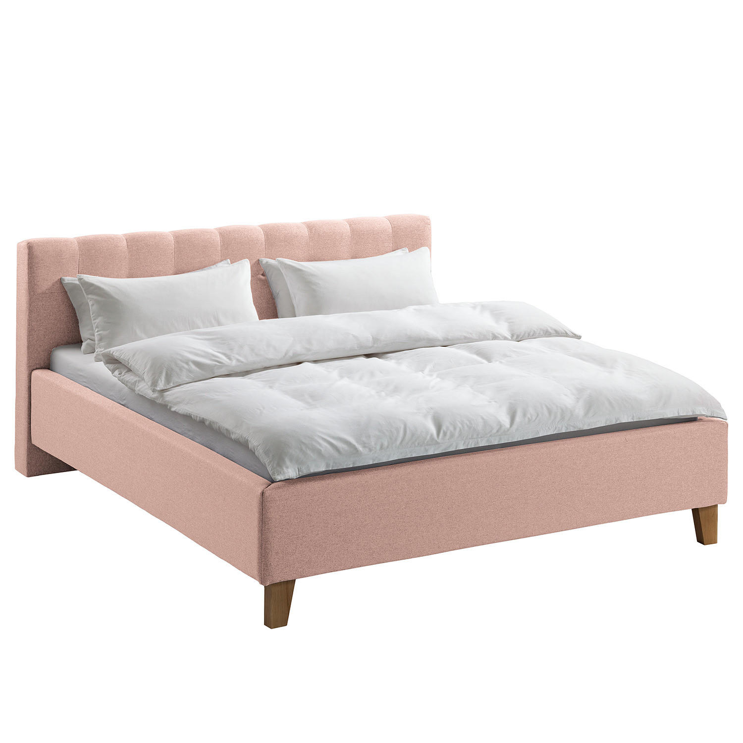 POLSTERBETT - Webstoff - Rosa, Holz/Textil (180/200cm) - home24