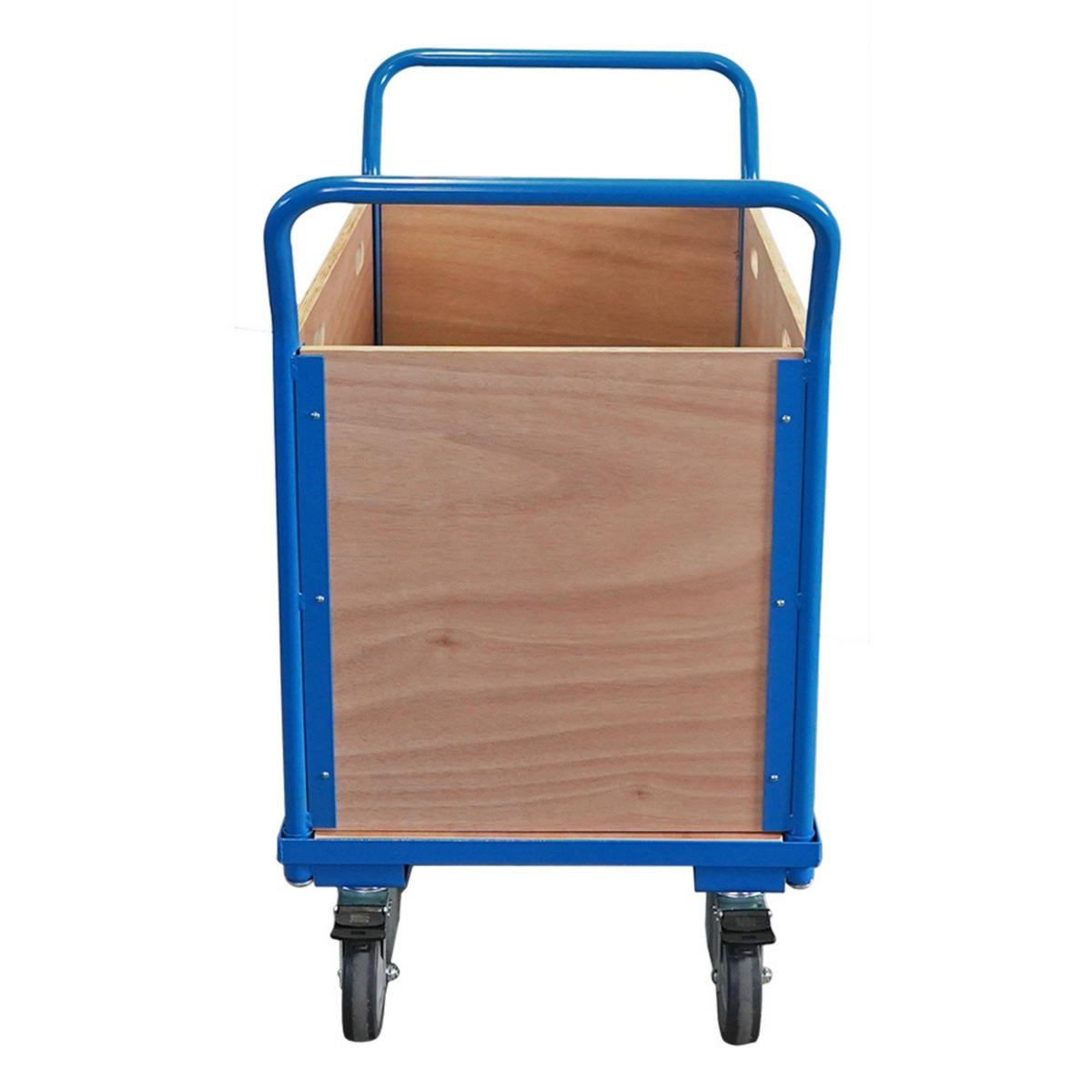 TRANSPORTWAGEN mit abnehmbaren Holzwänden 102x113x60cm Traglast 400kg Lichtblau - Blau, Metall (60/113/102cm) - PROREGAL