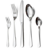 BESTECKSET 30-teilig Edelstahl Spiegelpoliert für 6 Personen - Silberfarben, Metall