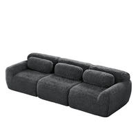 SOFA modular 3-Sitzer Plüsch Grey - Grau, Textil (291/73/104cm) - IVMEU