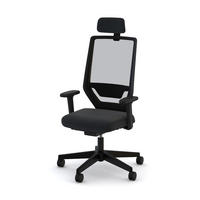 DREHSTUHL Bürostuhl Streamo mit Netzrücken und Kopfstütze wie Sitz Schwarz Netzrücken für Luftzirkulation - Schwarz, Textil (48/132/61cm) - ASSMANN