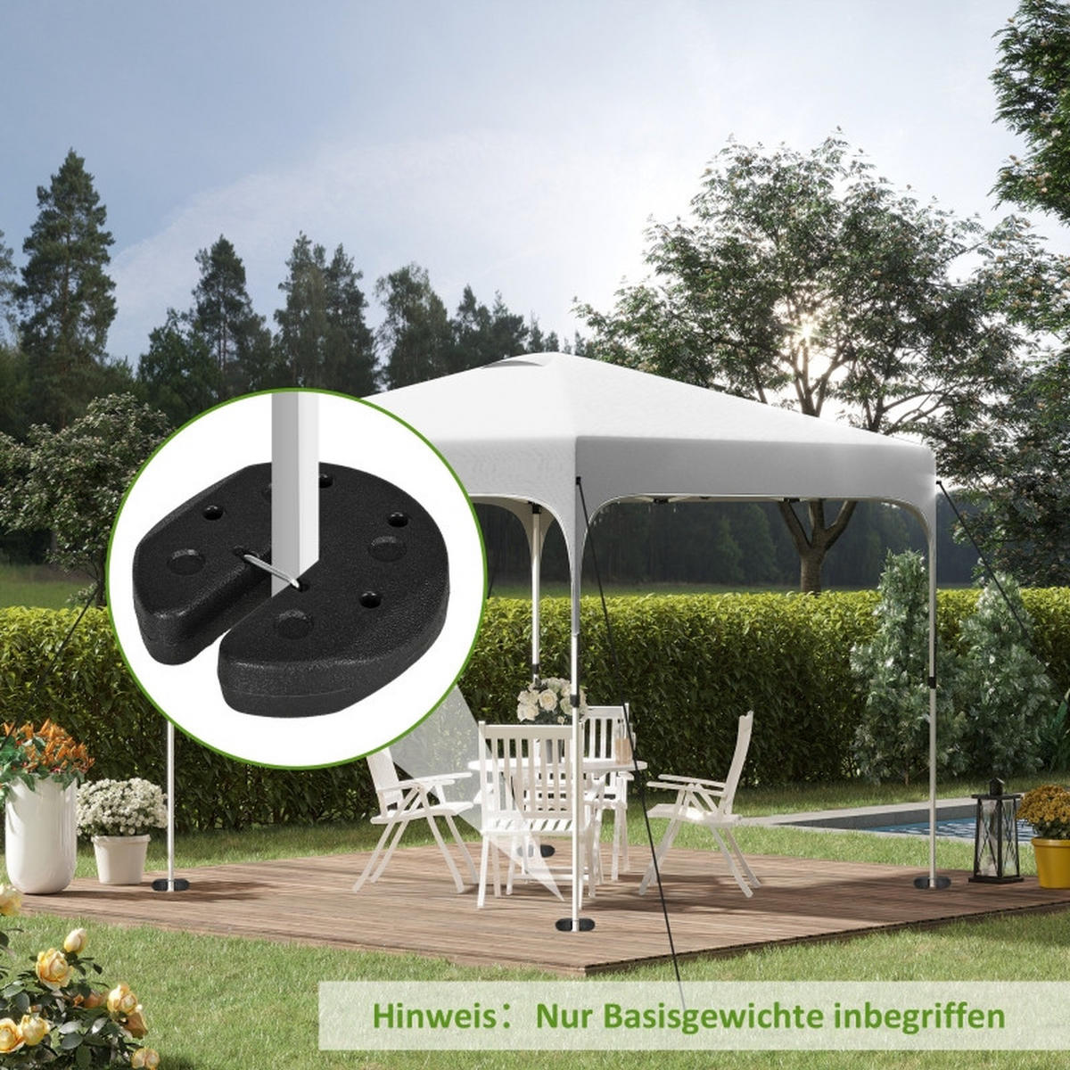 PAVILLON GEWICHTE 4er Set 12 kg Befestigung - Schwarz, Kunststoff (22/5.5/22cm) - Fortuna Lai
