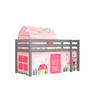 KINDERBETT Karolina 210x114x106 Massivholz Grau Textilset Spring 2 - Hellrosa/Grau, Holz (90/200cm) - 58aufmkessel