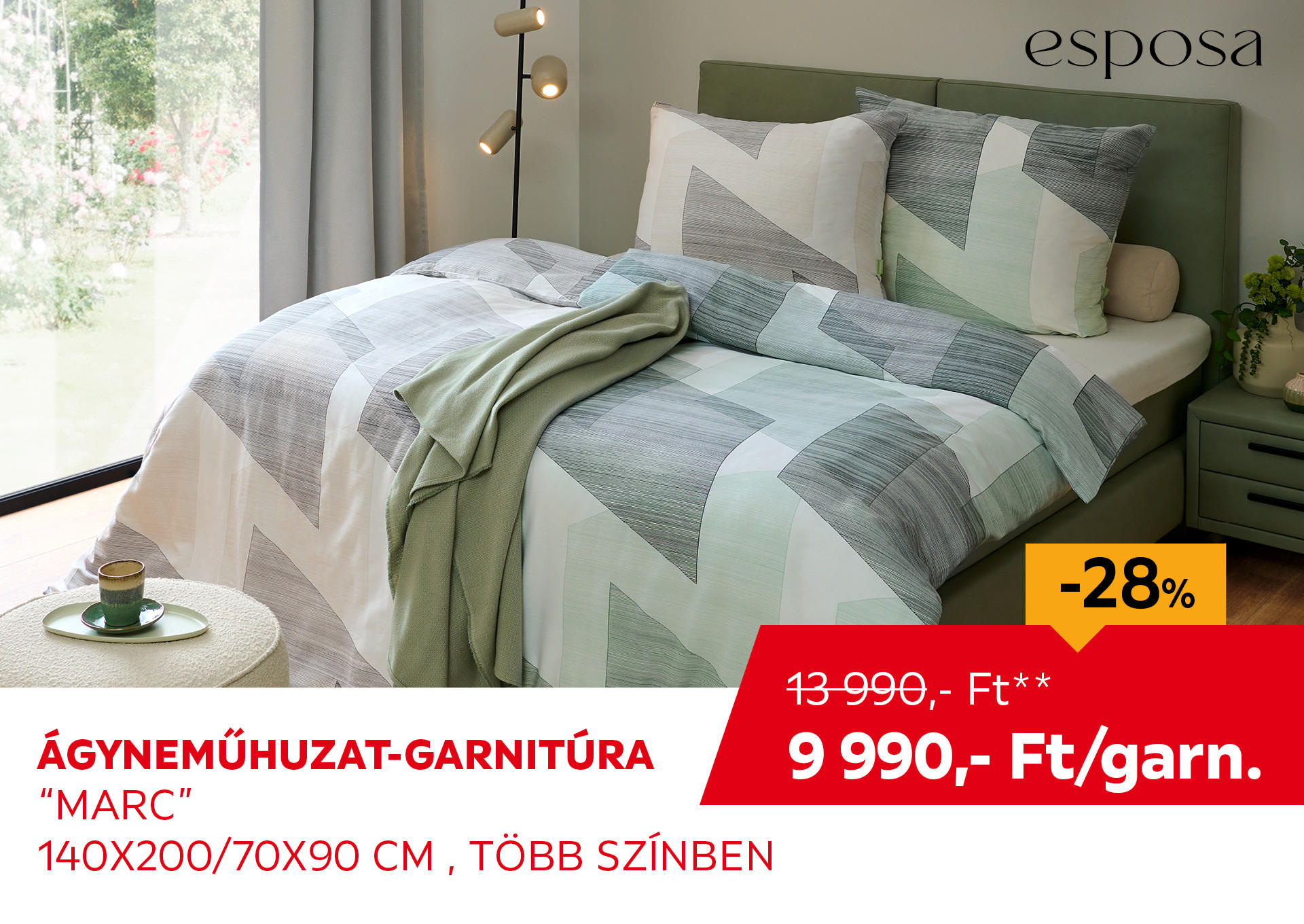 Ágyneműhuzat-garnitúra "Marc", 140X200/70X90 CM  Kiemelt termék 13990 Ft.- helyett 9990 Ft.-