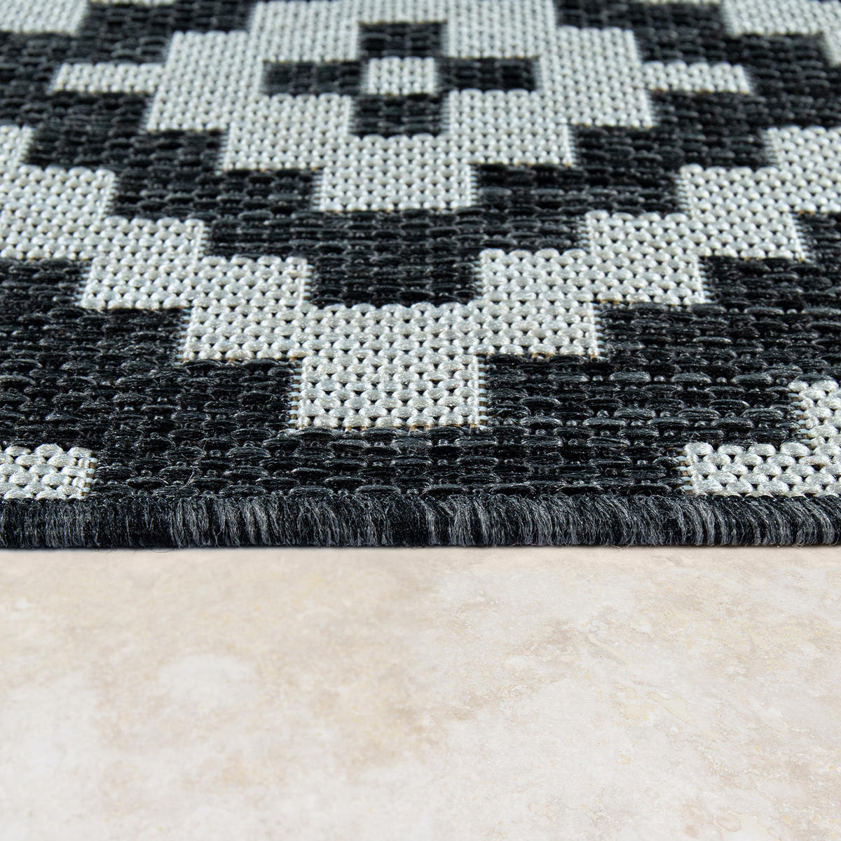 OUTDOORTEPPICH 120/170 cm Coco 201 - Schwarz, Textil (120/170cm) - Paco Home