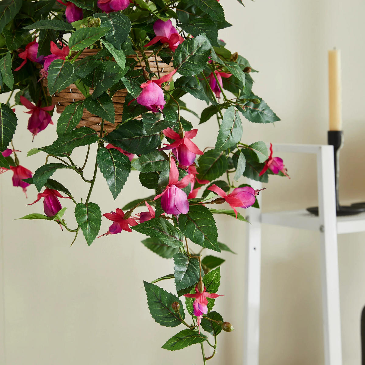 KUNSTPFLANZE Künstliche Hänge-Fuchsie – Calanthia 80 cm - Grün, Kunststoff (80cm) - aplanta