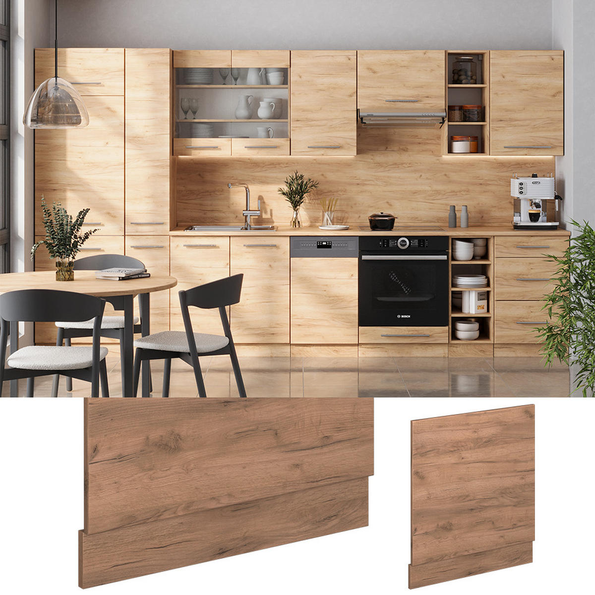 FRONTBLENDE Fame-Line Goldkraft Eiche 60 cm , AP Eiche - Honigeiche/Eiche Wotan, Holzwerkstoff (60/67.4/1.6cm) - Vicco