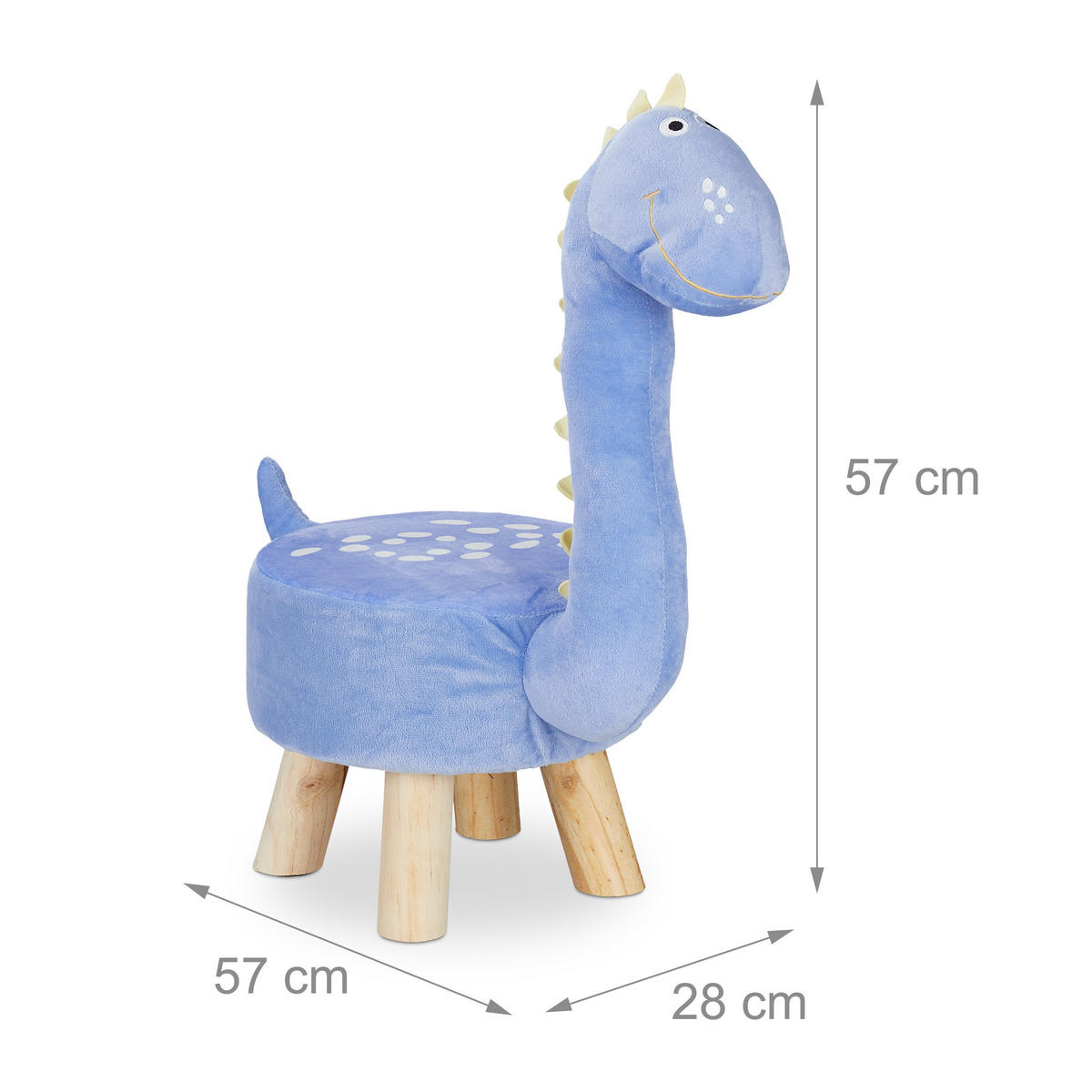 TIERHOCKER Kinder - Blau, Holzwerkstoff/Textil (28/57/57cm) - Relaxdays