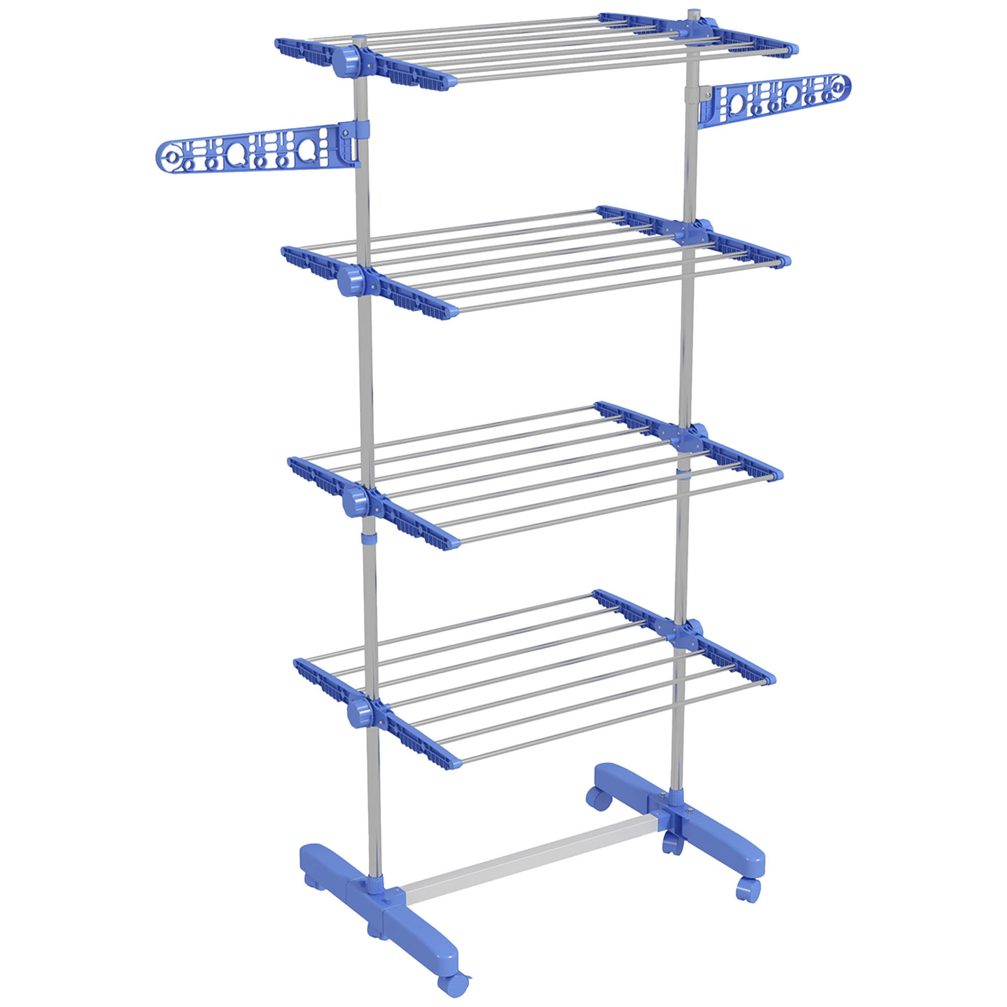 WÄSCHESTÄNDER Edelstahl ABS Blau - Blau/Weiß, Kunststoff/Metall (55/172/142cm) - HOMCOM