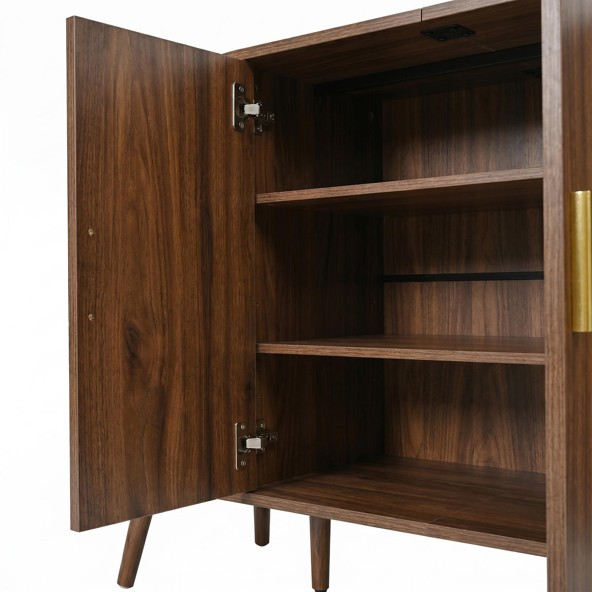 KOMODA Posuvná dvířka Rýhovaný design Moderní - barva vlašského ořechu, kompozitní dřevo (150/79/40cm) - FLIEKS
