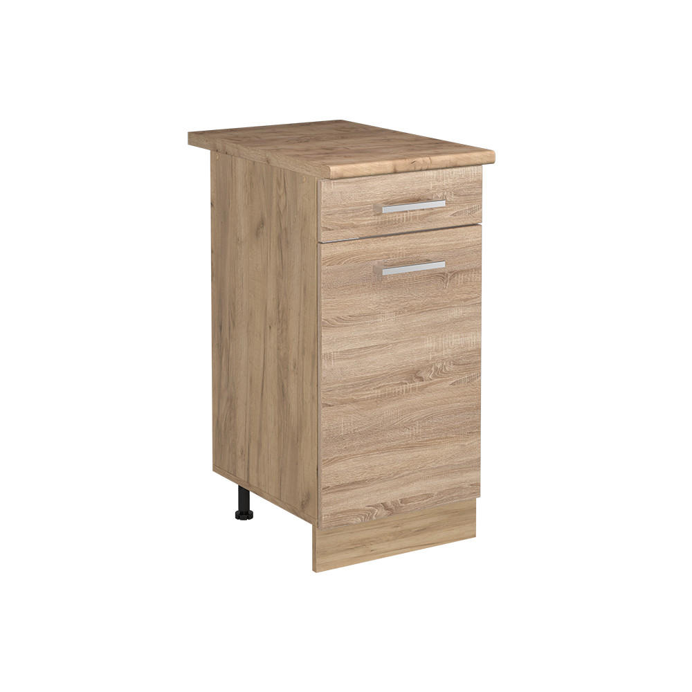 KÖKSUNDERSKÅP R-Line, Sonoma/Goldkraft ek, 40 cm Auksinis ąžuolas stalviršis Sonoma ek, Honungsek 81.6/40/60 cm